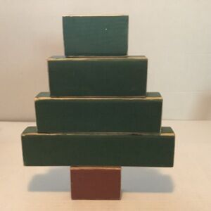 Stacked Table Top Handcrafted Wooden 12” Christmas Tree For Personal Creativity